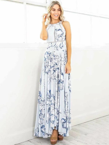 Halterneck Backless Split-side Bohemia Dress
