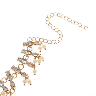 Summer wild beach sandals Multi-layered pearl diamond pendant Foot Anklet