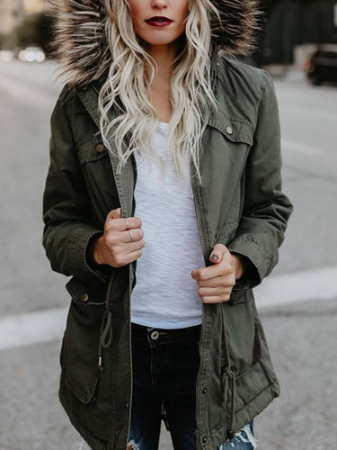 Winter Long Sleeve Hoodie Outwear Coat