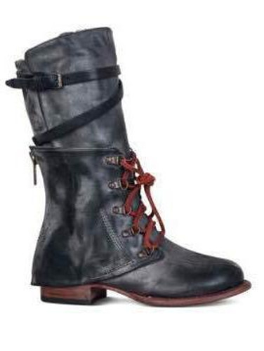 Winter Square Low Heel Bandage Mid Calf Boots