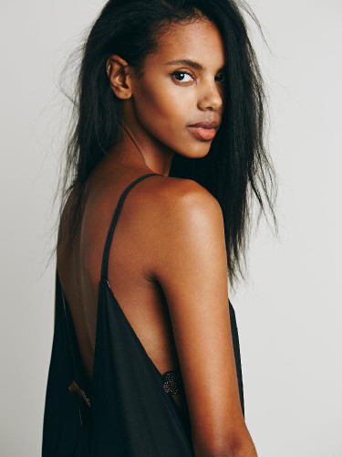 2018 Black Spaghetti Strap Backless Irregular Maxi Dress
