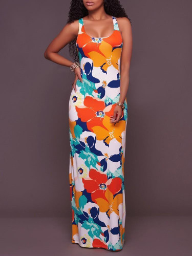 Sexy Cross Back Floral Printed Bodycon Dress Sexy Cross Back Floral Printed Bodycon Dress