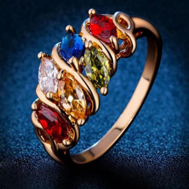 Boho Colorful Zircon Crystal Party Finger Rings