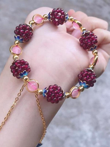 Unique Natural Garnet Crystal Bracelet Jewelry