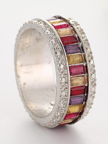 Colorful Crystal Stone Women Fashion Jewelry Accessories Circle Ring