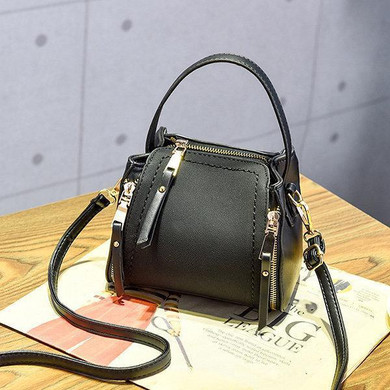 Stylish PU Leather Small Square Shoulder Bag Multi-pockets Crossbody Bag For Women