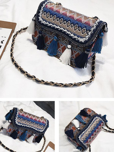 Knitting Tassels Single-shoulder Bag