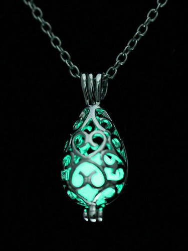 Hollow Luminous Alloy Pendant Necklace