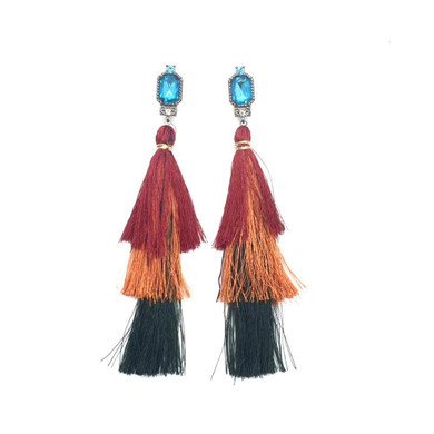 Fashion New drop earring handmade long tassel pendant ethnic fringed earrings vintage for bohemia Xmas party