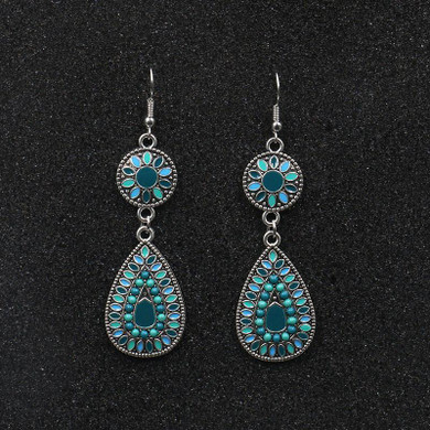 Colorful Inlaid Rice Beads Drop Earrings