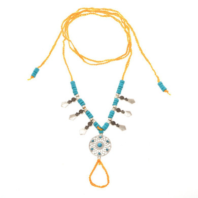 Bohemian ethnic style beach bikinis long cotton line with anklet