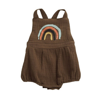 2020 Baby Summer Clothing 0-24M Newborn Infant Baby Girl Boy Rainbow Romper Jumpsuit Cotton Linen Overalls Sleeveless Clothes