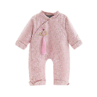 Baby Rompers Chinese Style Thick Warm Infant Newborn Baby Girls Jumpsuit Kids Toddler Outerwear Winter Clothes 0-2Y