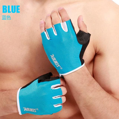 AOLIKES 1 Pair  Anti-skid Breathable Gym Gloves Body Building Training Sport Dumbbell Fitness