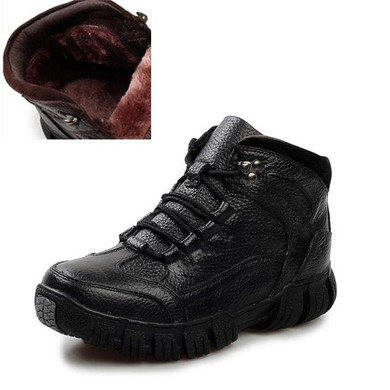 VANCAT Super Warm  Winter Men Boots Genuine Leather Boots Men Winter Shoes Men Military Fur Boots