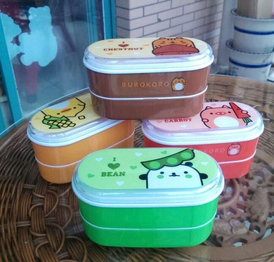 High Quality Cartoon Healthy Plastic Bento Box 600ml Lunch Bento Boxes Food Container Dinnerware