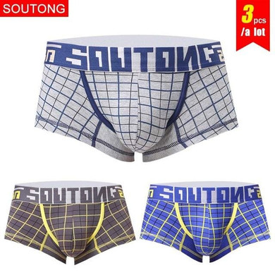 Soutong Male Underwear 3 Pcs/lot Cotton Men Underwear Boxers Cueca Calzoncillos Hombre Underpants