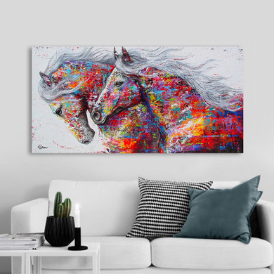 HDARTISAN Wall Art Canvas Pictures The Horses For Living Room Animal Painting Home Decor No Frame
