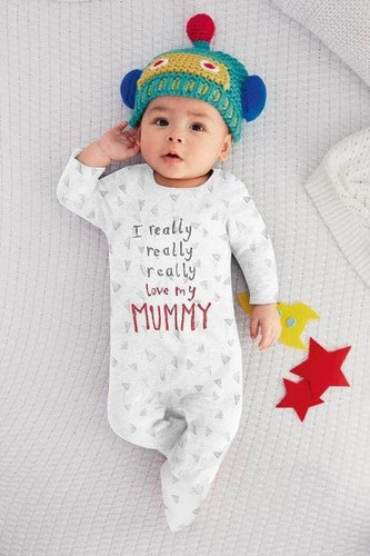 2017 new style Baby Rompers boy & girl Cotton Long Sleeve Newborn clothes Letter I Love mummy &