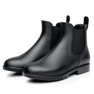 Men rubber rain boots fashion black chelsea boots casual lovers botas slip-on waterproof ankle boots