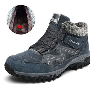 VANCAT Men Boots Winter With Fur 2018 Warm Snow Boots Men Winter Boots Work Shoes Men Footwear