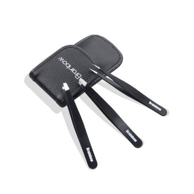 Brainbow 3pcs Eyebrow Tweezer Set Stainless Steel Slant Tip/Point Tip/Flat Tip Eyes Tweezers For