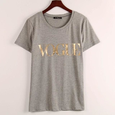 Plus Size XS-4XL Fashion Summer T Shirt Women VOGUE Printed T-shirt Women Tops Tee Shirt Femme New