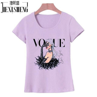 New Women T Shirt VOGUE Beauty 3d Print Cotton O-Neck Tops Tees Summer Style Female T-Shirt fashion New Women T Shirt VOGUE Beauty 3d Print Cotton O-Neck Tops Tees Summer Style Female T-Shirt fashion