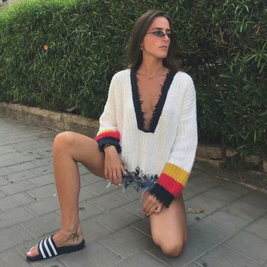 Plunge Fur Sweatshirt
