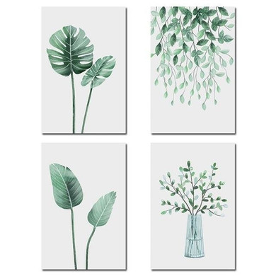 Plant Canvas Print Set - Watercolor Wall Art (Unframed)