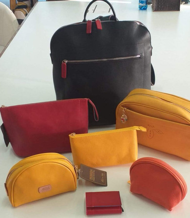 SWA Collection Leather Backpack - Red