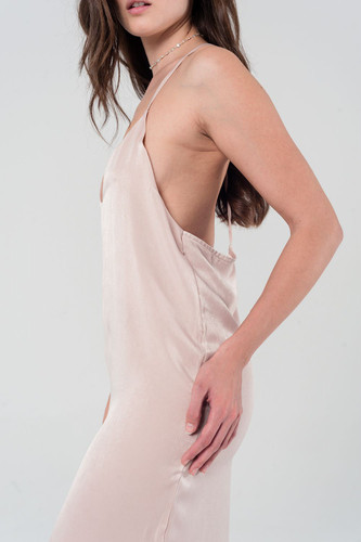 Cami Slip Dress in Beige