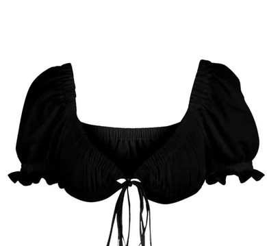 Puff Sleeve Prairie Tie-Front Crop Top