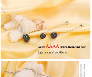 925 sterling silver natural freshwater pearl fine jewelry for women long earrings and necklace set. 925 sterling silver natural freshwater pearl fine jewelry for women long earrings and necklace set.