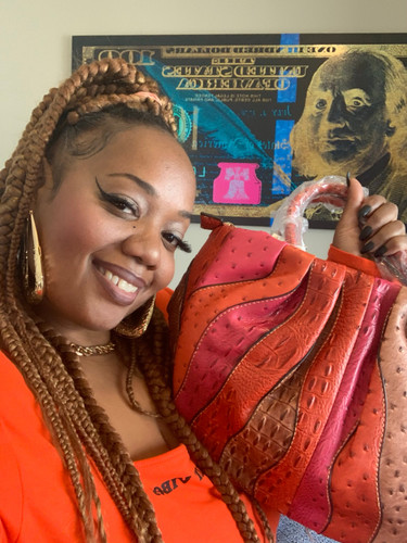 Orange Striped Sherbert Bag