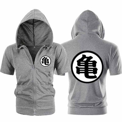 Dragon Gray Zip up Short Sleeve Hoodie - Symbol 3