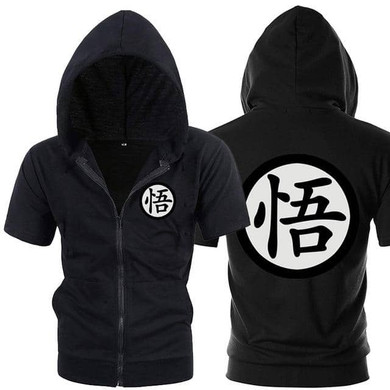 Dragon Black Zip up Short Sleeve Hoodie - Symbol 2