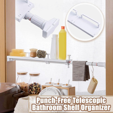 Punch-Free Telescopic Bathroom Shelf Organizer Punch-Free Telescopic Bathroom Shelf Organizer