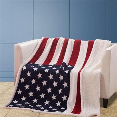3D Digital Printing American Flag Sherpa Blanket Fleece Wearable plush Throw Blanket on Bed Sofa Velvet Thick Warm Soft Rug