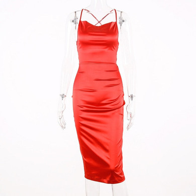 Satin Lace Up Dress