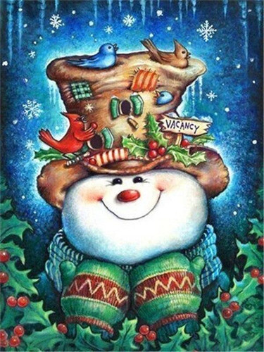 Full Drill 5D Diamond Painting (DIY)- Snowman's Dream
