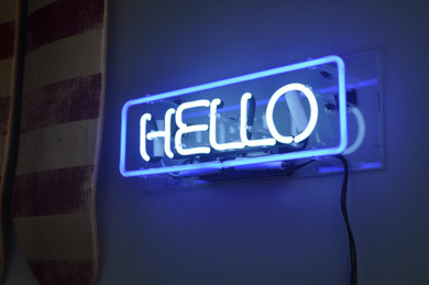 HELLO | Neon Sign in Acrylic Box