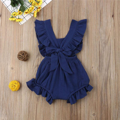 Ruffle Detail Ruched Waist Jumpsuit