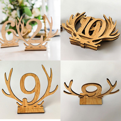 Table Number Stands / Signs | Rustic Country Vintage Wedding Decor (Wooden /1-20)