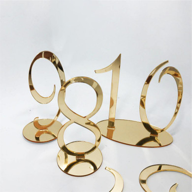 Table Number Stands / Signs | Rustic Country Vintage Wedding Decor /Gold (Set of 10, 20, 30)