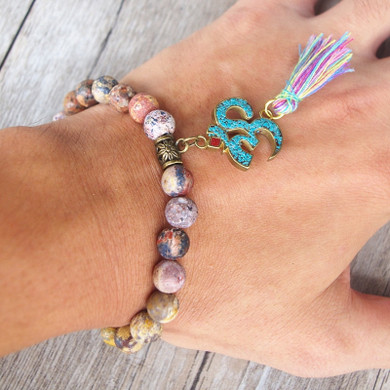 Natural Stone Tebetan Yoga Stretch Chakra Bracelet