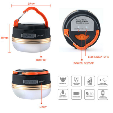 Compact Rechargeable Tent Camping Lights