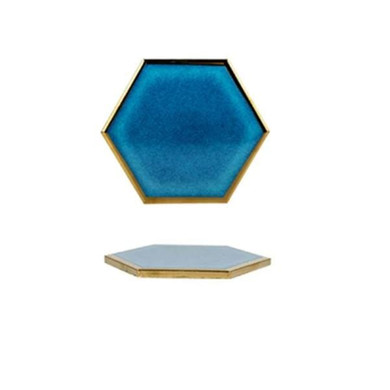 Gold-Lined Hexagonal Coaster