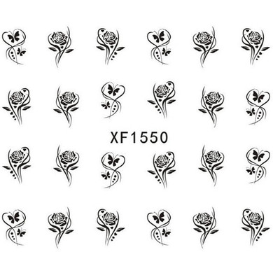 Flower Nail Water Sticker Leaf Lace Design Nail Art Decal Beauty Decoration