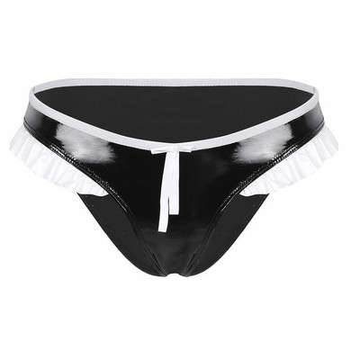 US STOCK Womens Ladies Sexy Latex Lingerie Panties